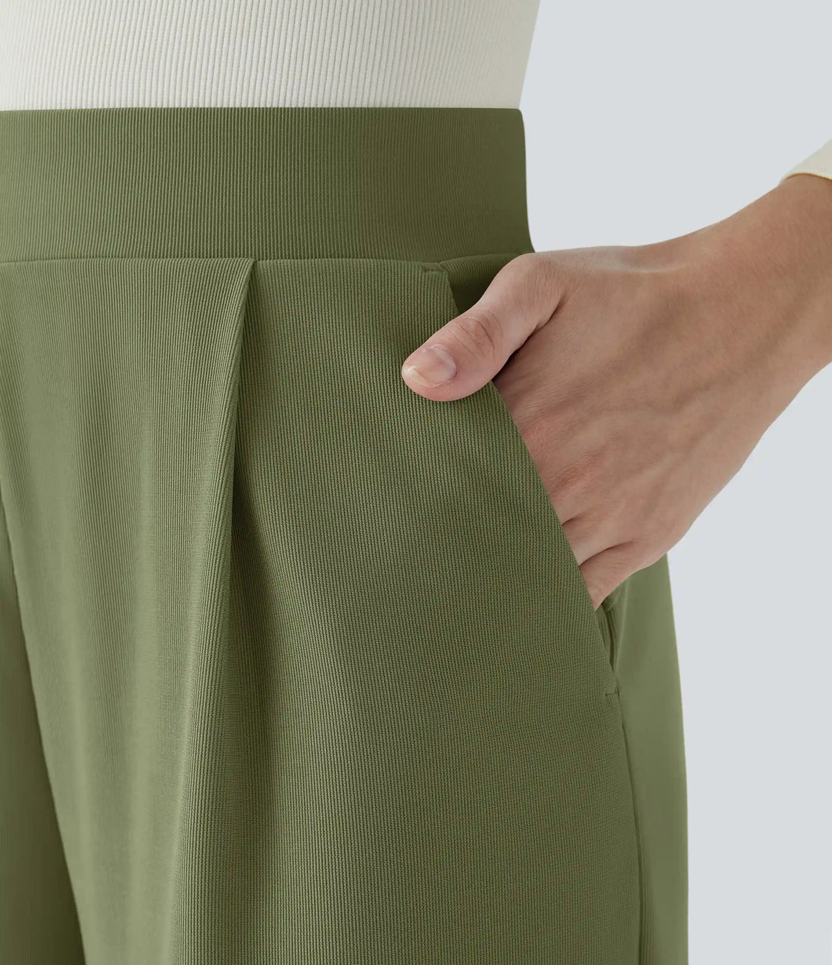 Halara Flex™ High Waisted Body Sculpt Waist-Slimming Pocket Wide Leg Micro Waffle Work Pants