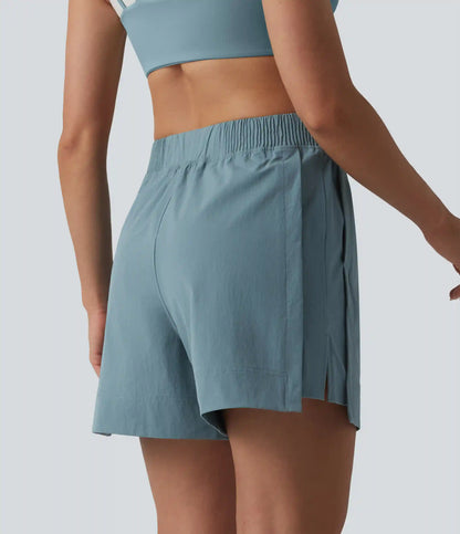 High Waisted Split InstantCool Tennis Shorts with Pockets-UPF50+