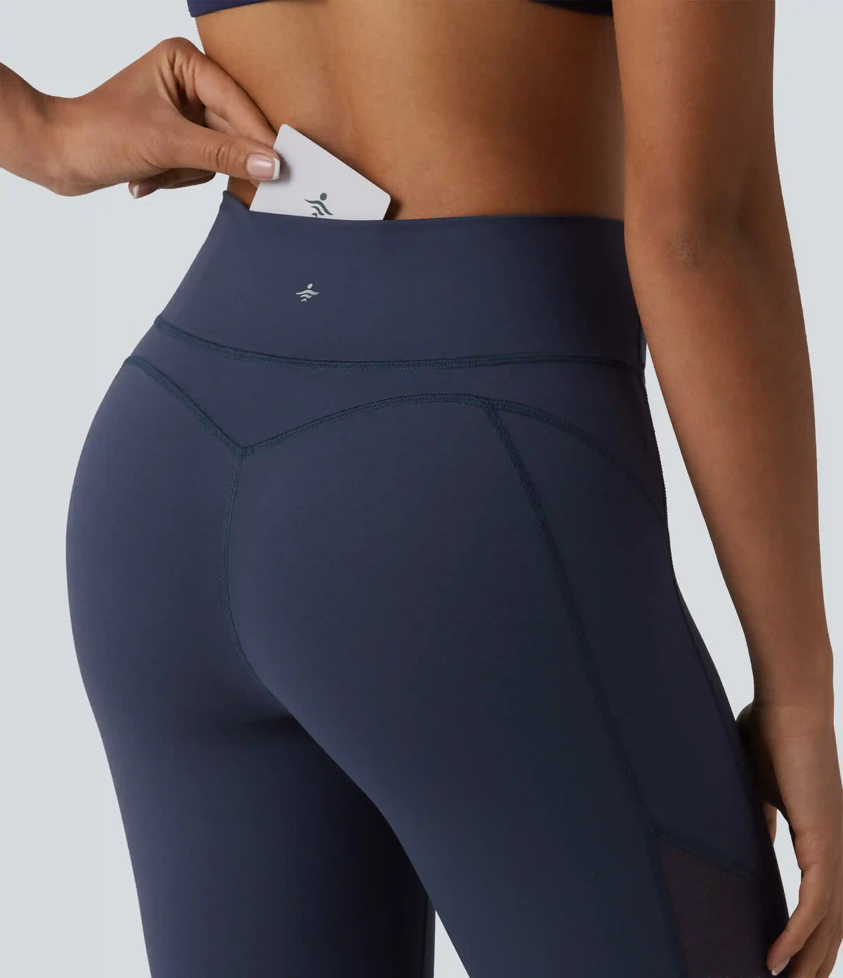 Halara UltraSculpt™ High Waisted Tummy Control Contrast Mesh Yoga 7/8 Leggings with Pocket