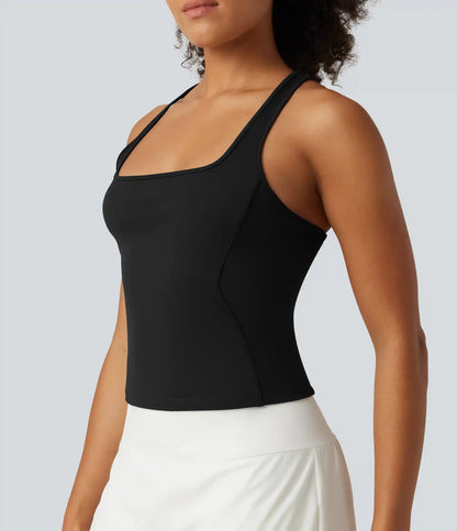 SoftlyZero™ Plush Square Neck Racerback Yoga Tank Top