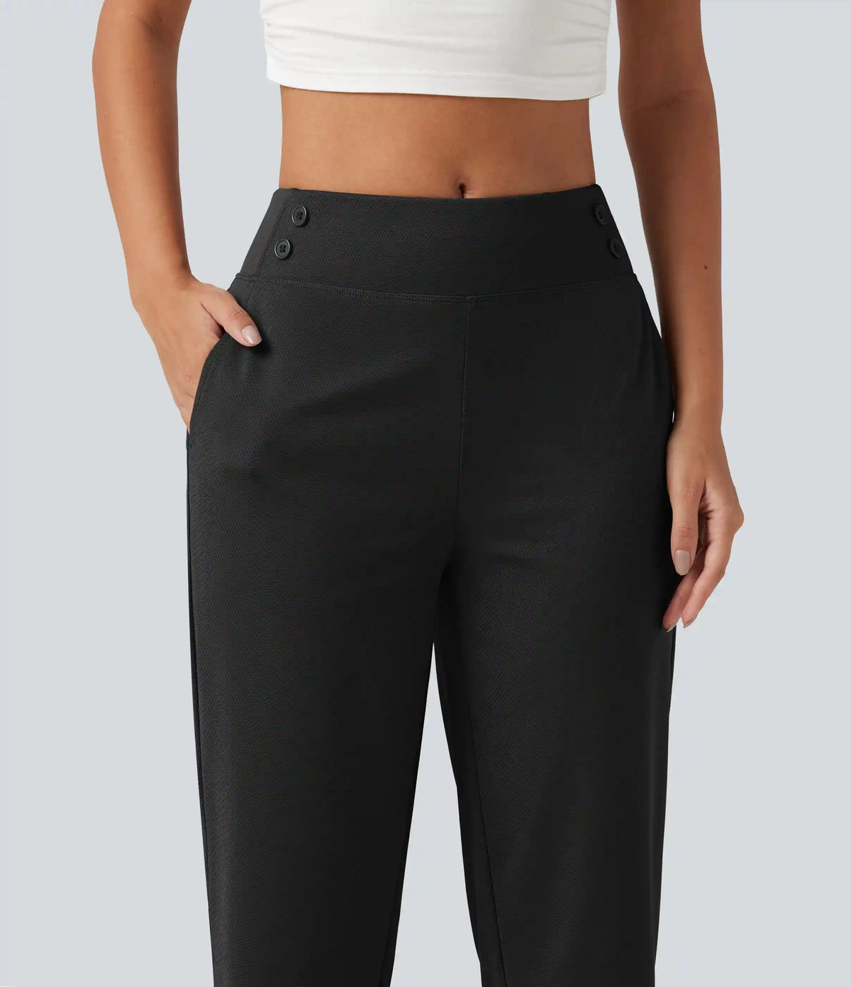 Mid Rise Quick Dry Capri Golf Pants with Pockets-UPF40+