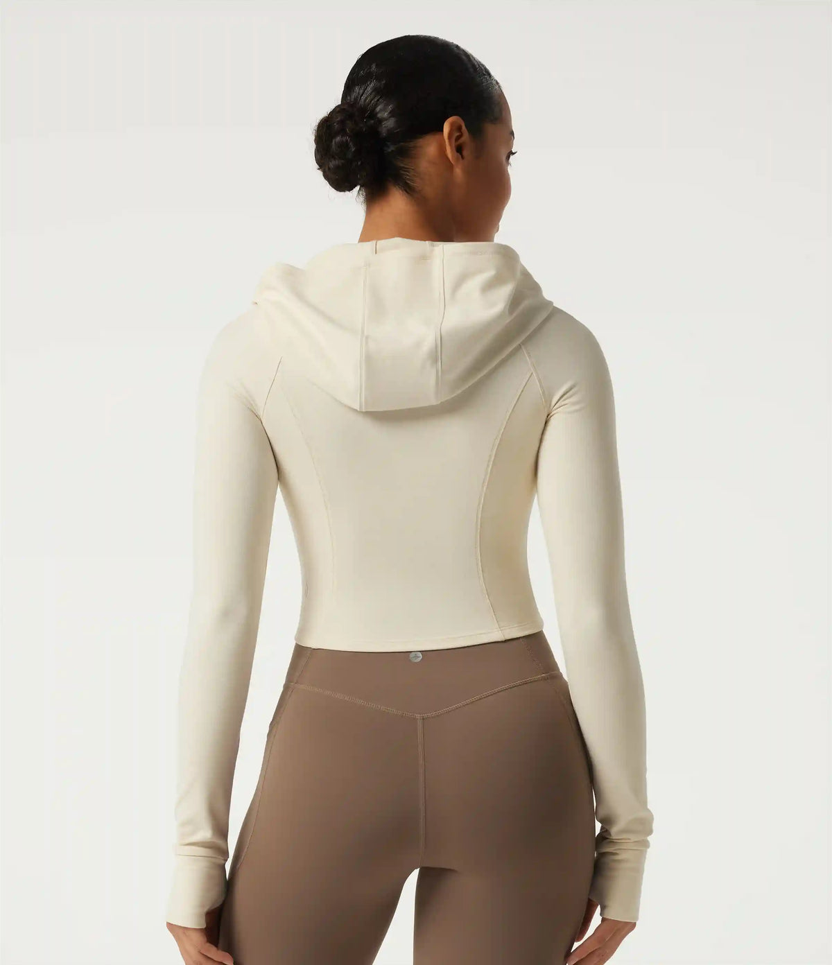 Hooded Long Sleeve Workout Jacket with Thumb Hole