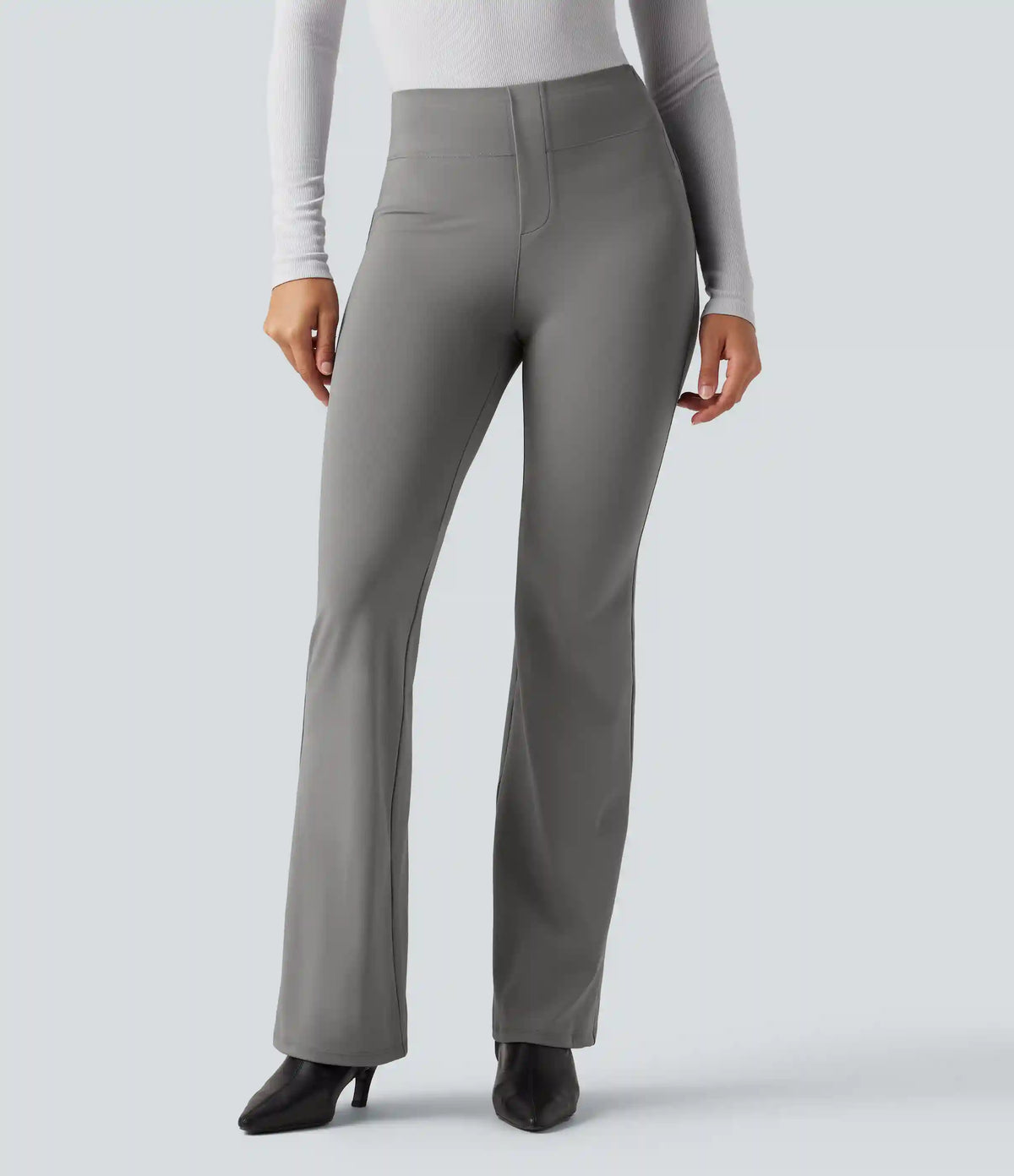 High Waisted Tummy Control Bootcut Work Pants with Pockets