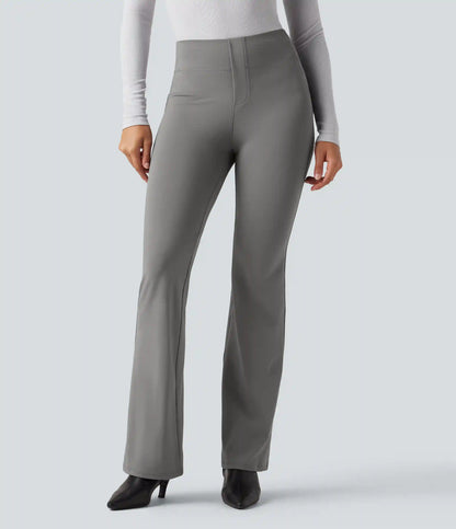 High Waisted Tummy Control Bootcut Work Pants with Pockets
