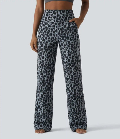 Halara UltraSculpt™ Leopard Print High Waisted Tummy Control Straight Leg Yoga Pants with Pockets