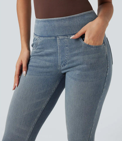 Halara Flex™ High-Waisted Denim Casual Capri Leggings with Pockets