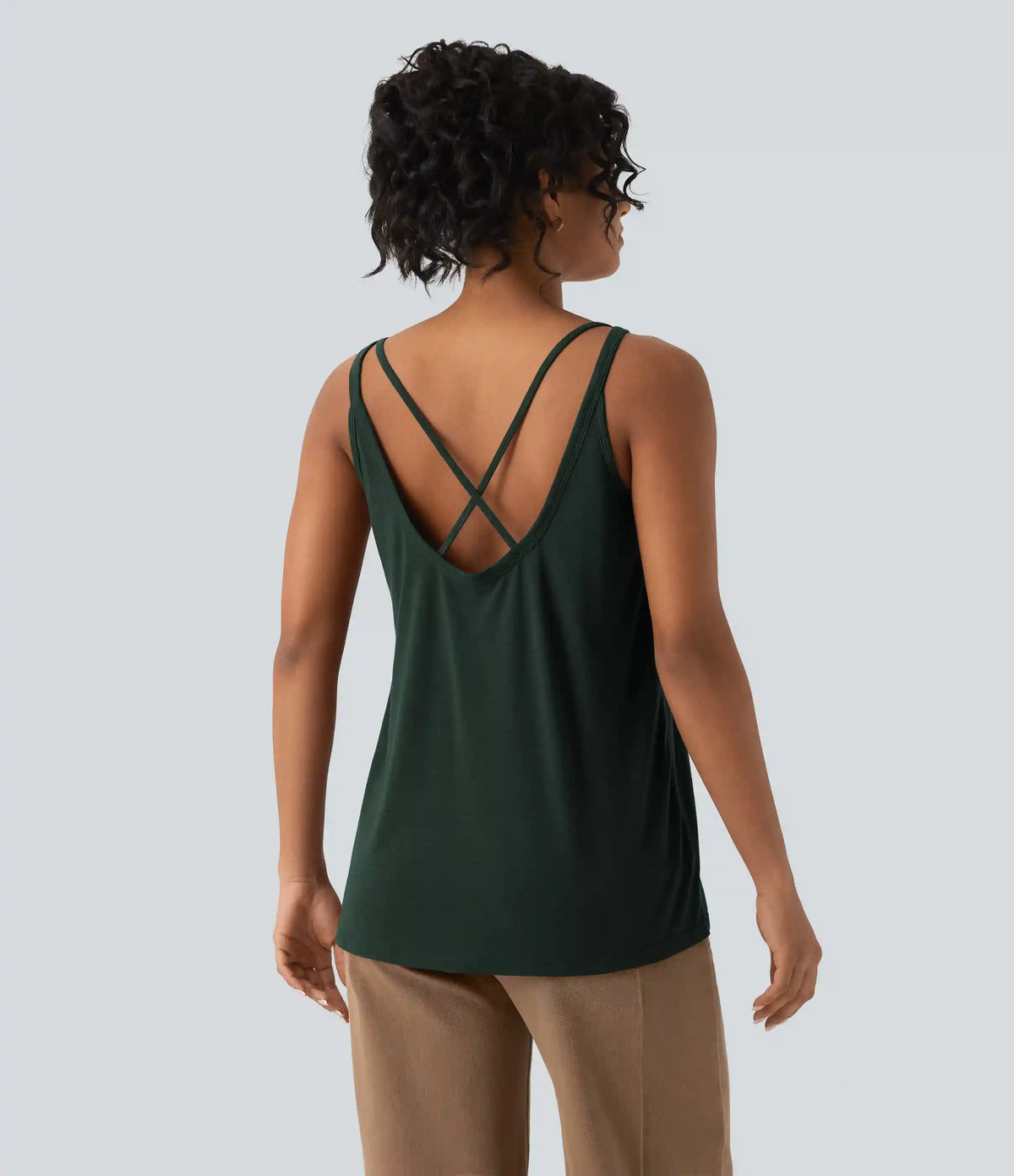U Neck Relaxed Casual Tank Top