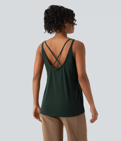 U Neck Relaxed Casual Tank Top