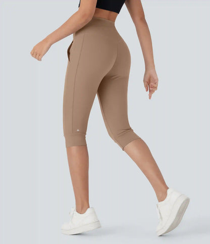 SoftlyZero™ Plush High Waisted Drawstring Pocket Yoga Pedal Pusher Joggers