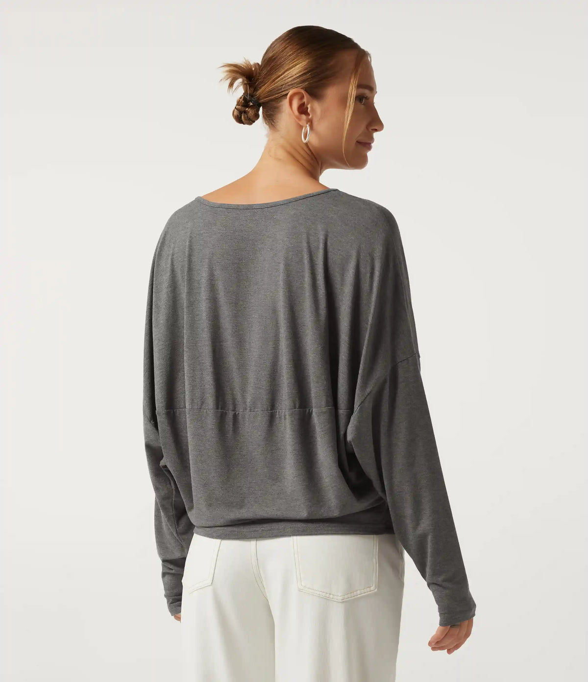 Round Neck Long Sleeve Relaxed Casual Top