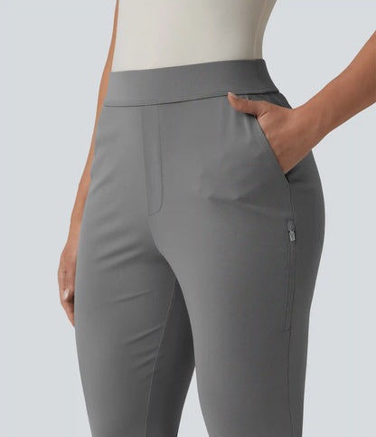 High Waisted Tapered Golf Pants with Pockets