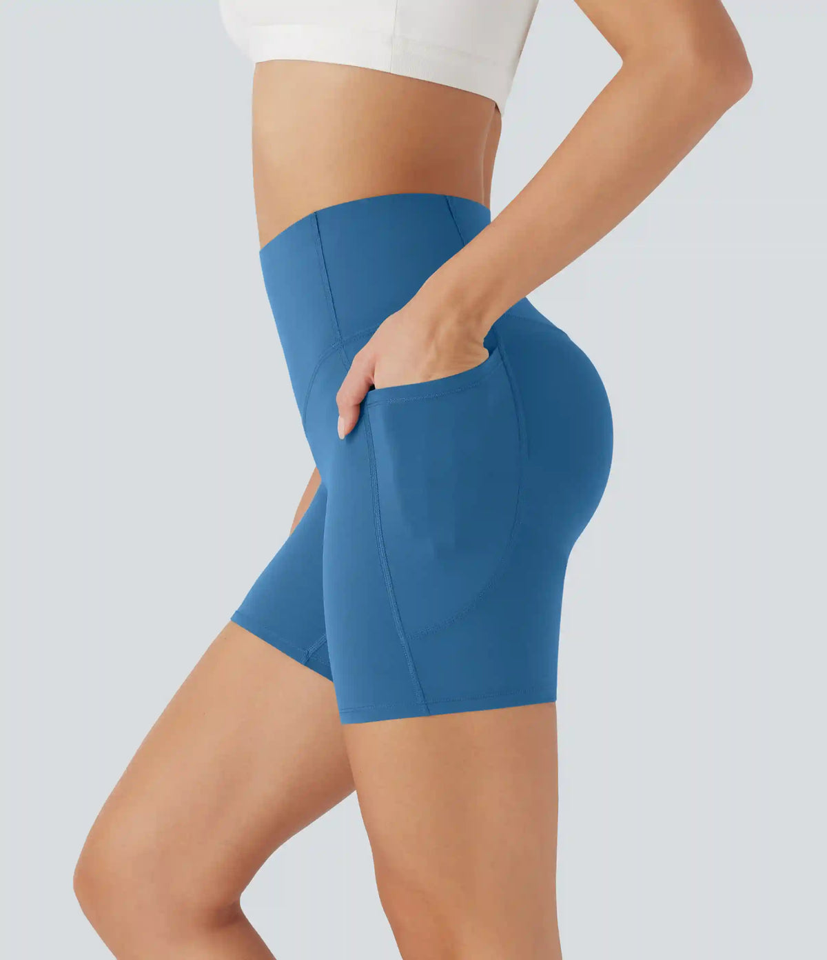 Halara UltraSculpt™ High Waisted Butt Lifting Tummy Control Pocket Shaping Training Biker Shorts 5''