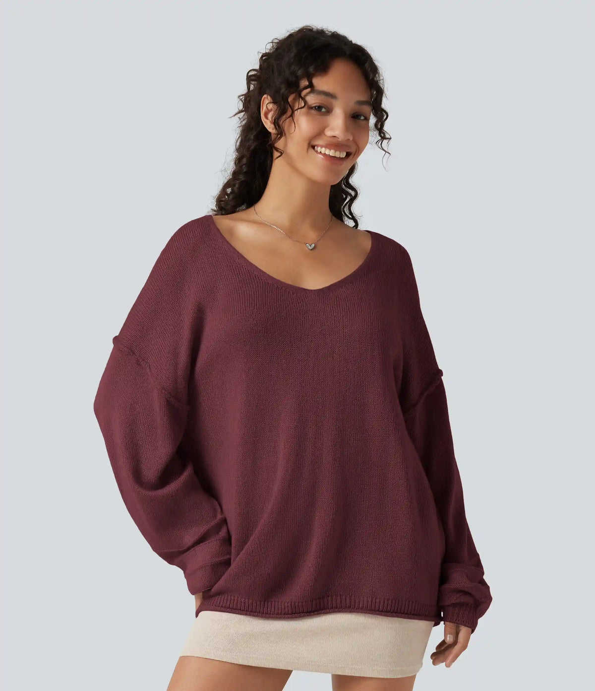 V Neck Long Sleeve Casual Sweater