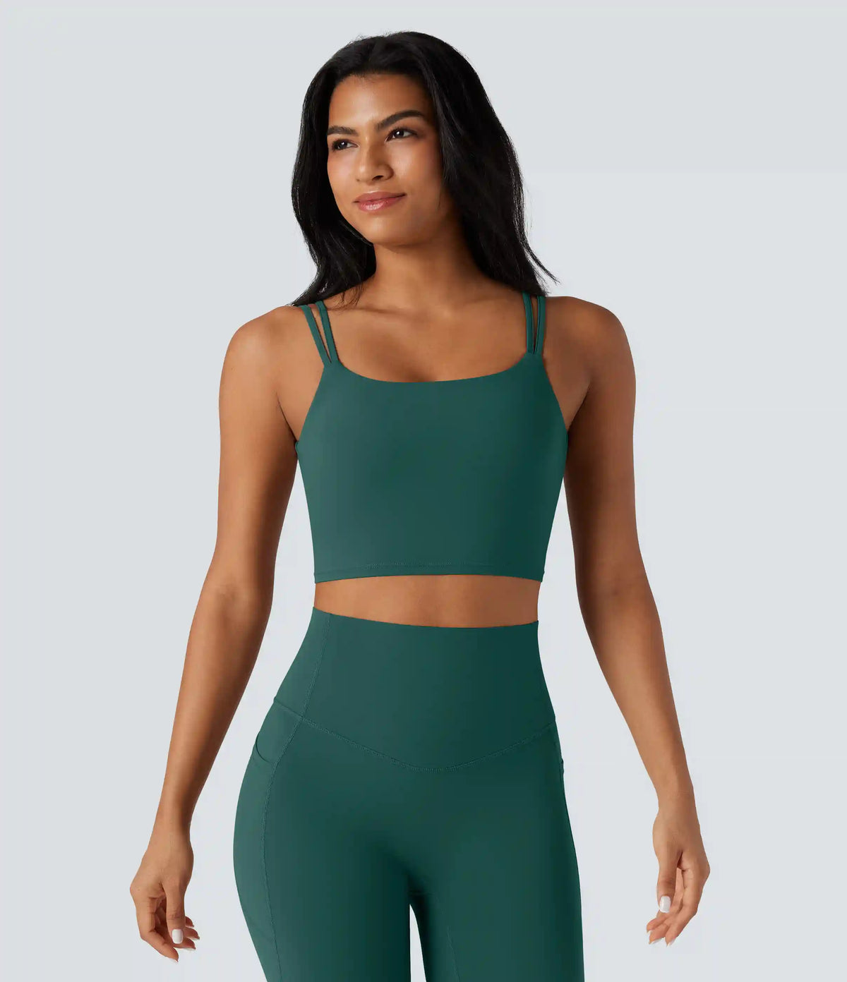 Halara UltraSculpt™ Double Straps Twisted Backless Cropped Yoga Tank Top