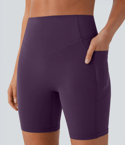 Halara UltraSculpt™ High Waisted Scrunch Butt Lifting Tummy Control Side Pocket Shaping Workout Biker Shorts 7''