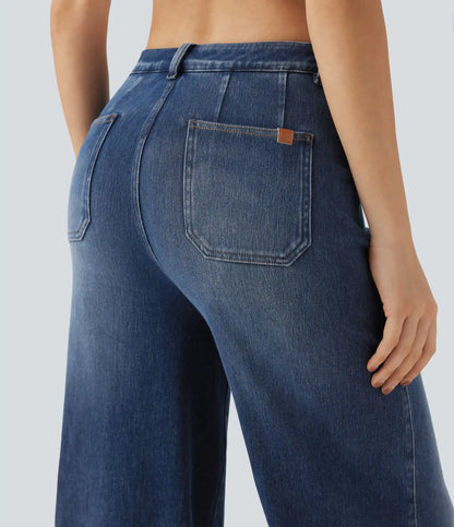 Halara Flex™ High Waisted Tummy Control Wide Leg Casual Jeans with Pockets