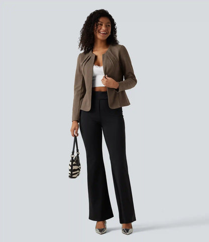 Round Neck Hook and Eye Work Blazer