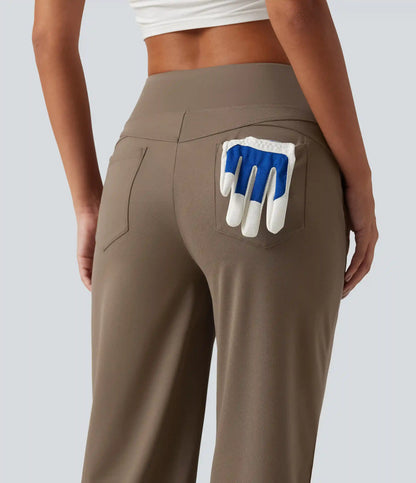 Mid Rise Quick Dry Capri Golf Pants with Pockets-UPF40+