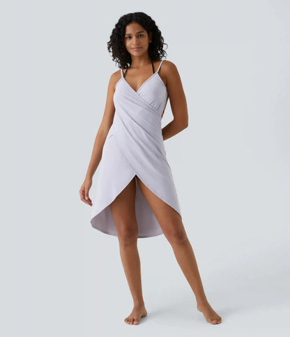 Spaghetti Strap Crossover Cover Up Wrap InstantCool Dress-UPF50+