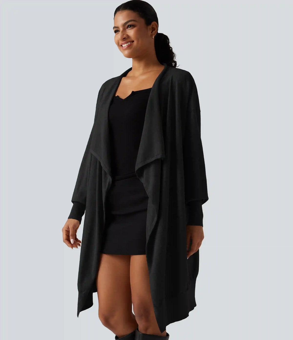 Long Sleeve Open Front Work Cardigan