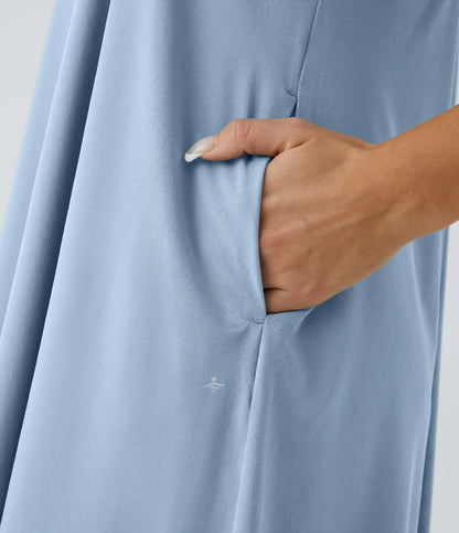 Breezeful™ RacerPocket High Low Flowy Midi Quick Dry Casual Dress