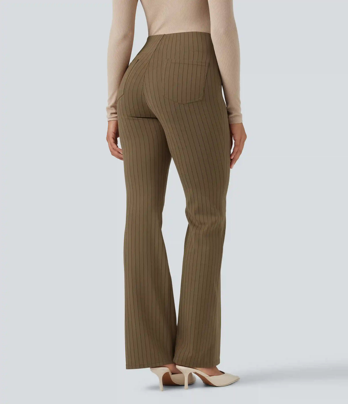 Halara Flex™ High Waisted Striped Work Flare Pants with Pockets