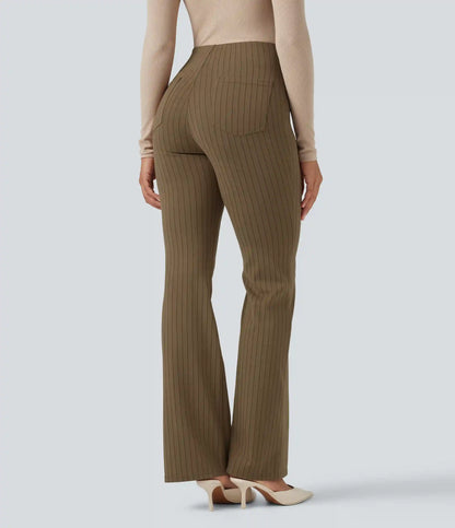 Halara Flex™ High Waisted Striped Work Flare Pants with Pockets