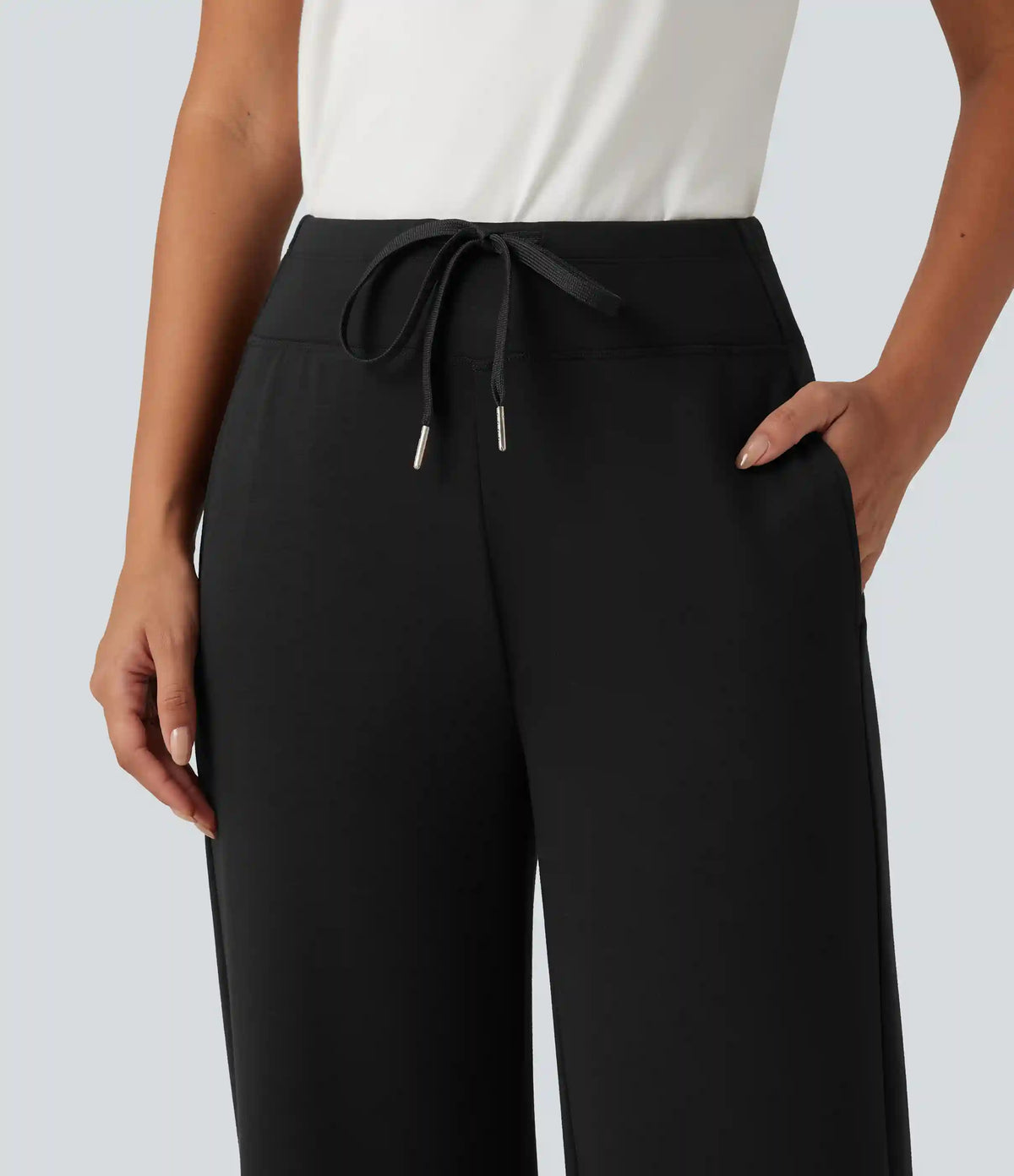 Mid Rise Drawstring Bootcut Casual Sweatpants with Pockets