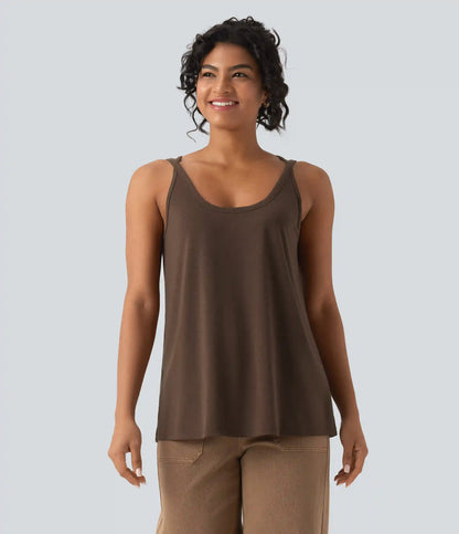 U Neck Relaxed Casual Tank Top