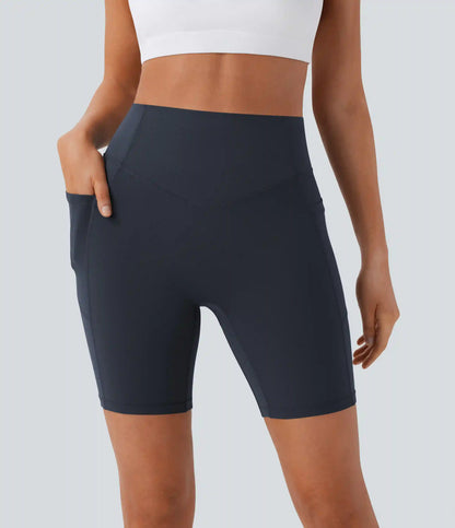 Halara UltraSculpt™ High Waisted Scrunch Butt Lifting Tummy Control Side Pocket Shaping Workout Biker Shorts 7''