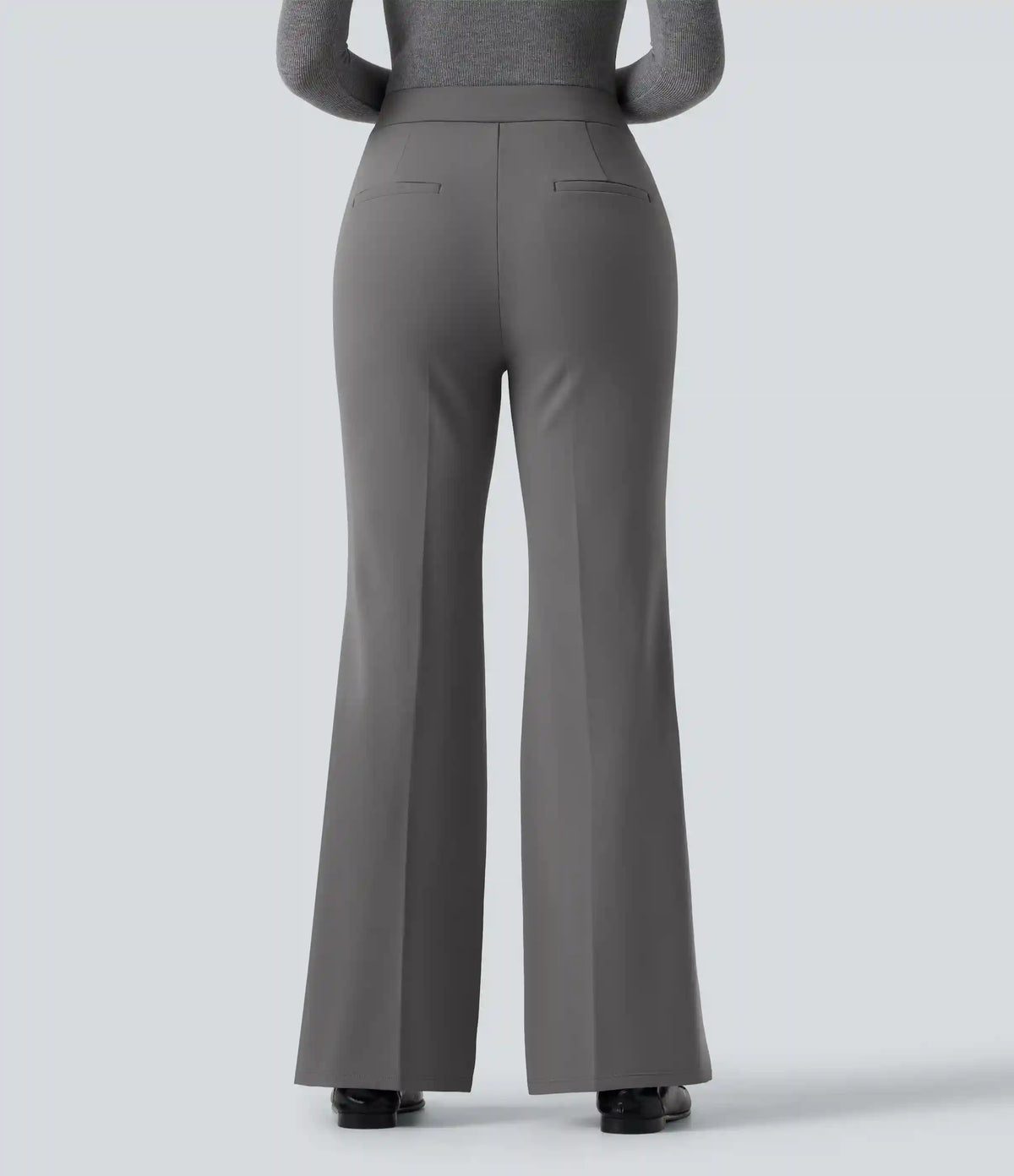 Mid Rise Flare Fleece Work Pants with Pockets