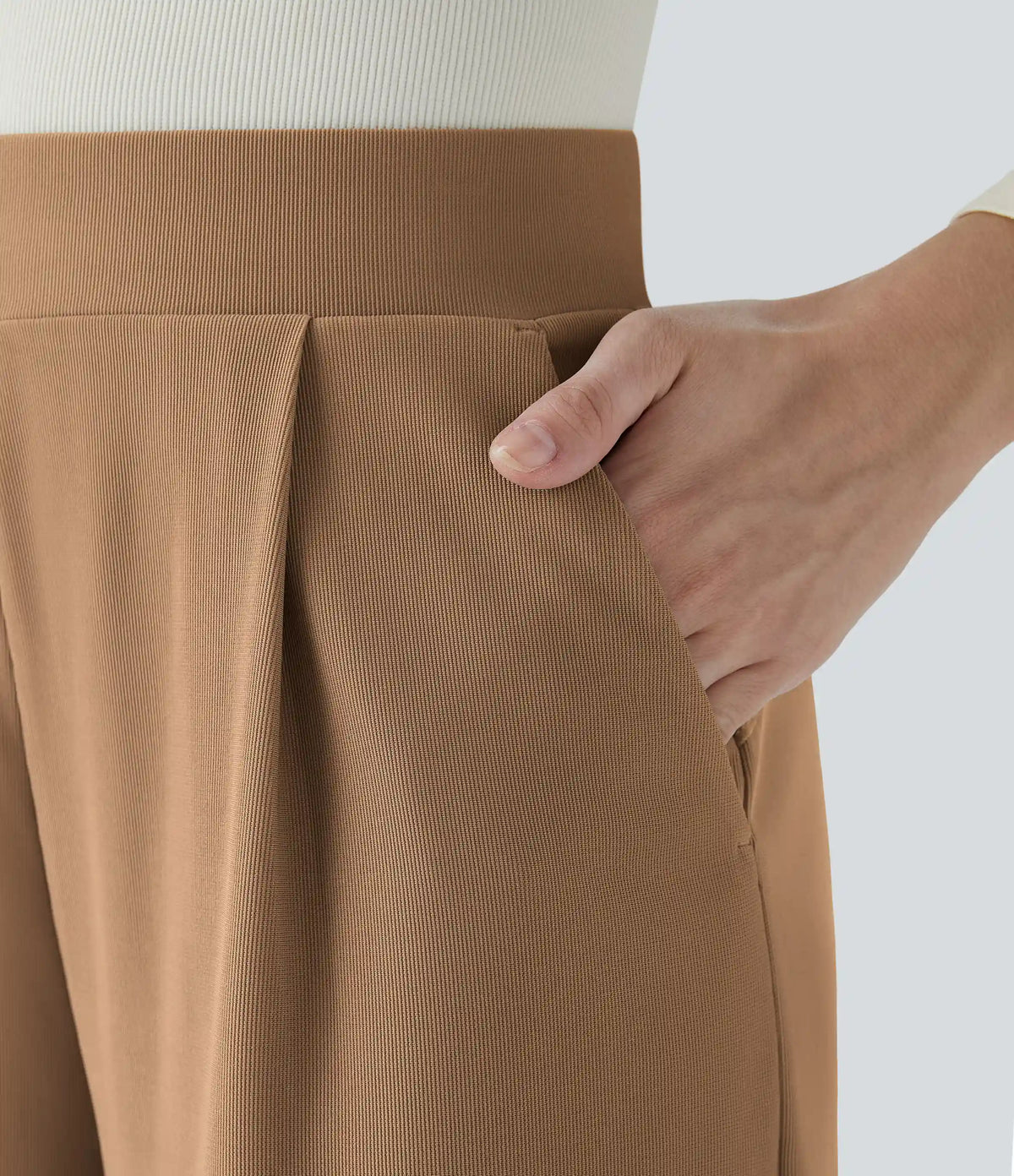 Halara Flex™ High Waisted Body Sculpt Waist-Slimming Pocket Wide Leg Micro Waffle Work Pants