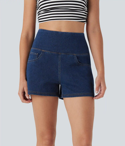Halara Flex™ High Waisted Tummy Control Denim Casual Shorts 3'' with Pockets