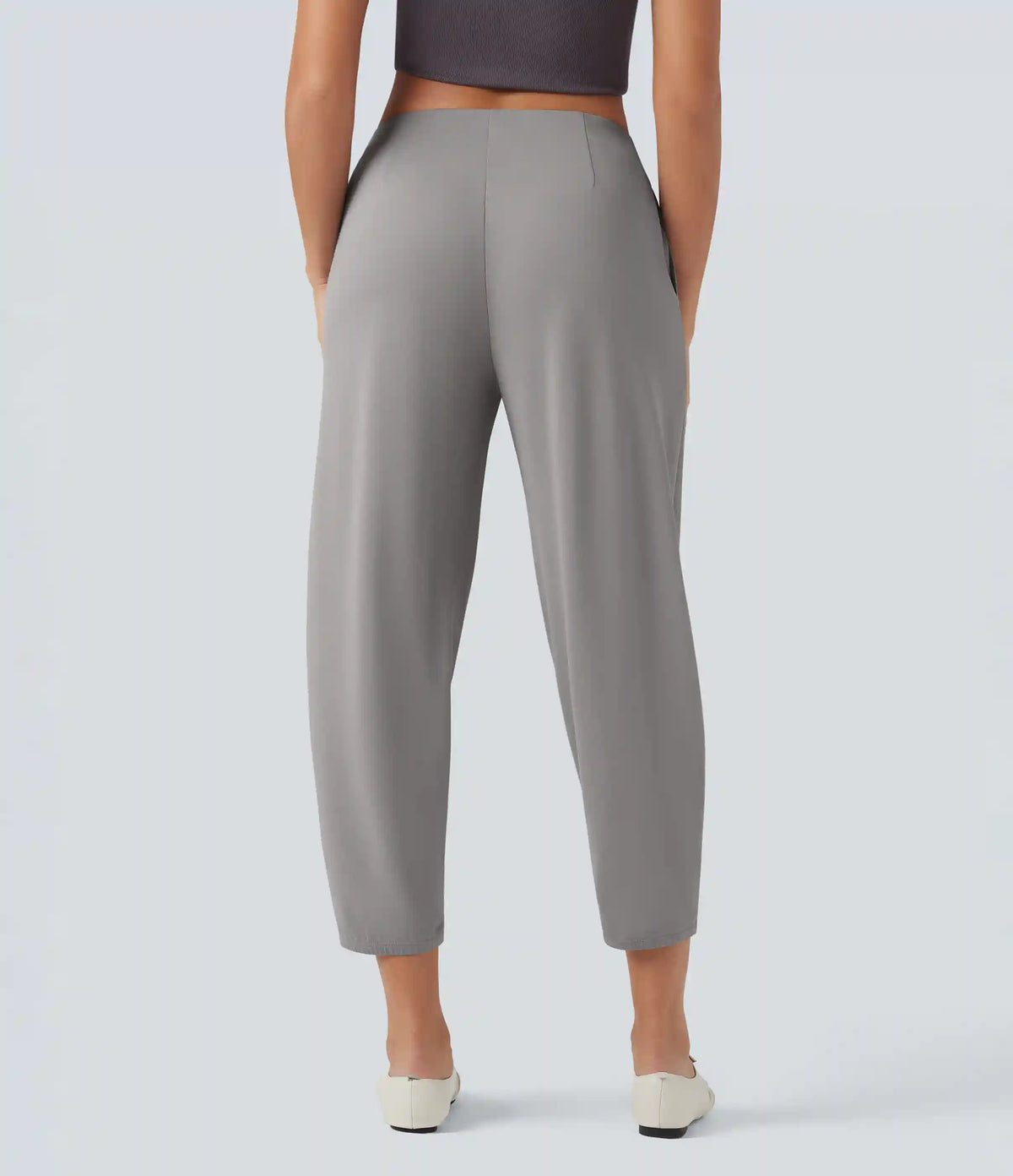 Halara Flex™ Mid Rise Tapered Crepe Work Pants with Pockets