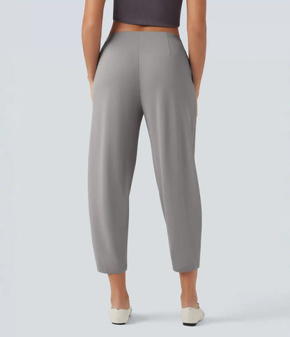 Halara Flex™ Mid Rise Tapered Crepe Work Pants with Pockets