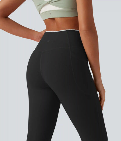 Halara UltraSculpt™ High Waisted Crossover Color Block Yoga Leggings with Pockets