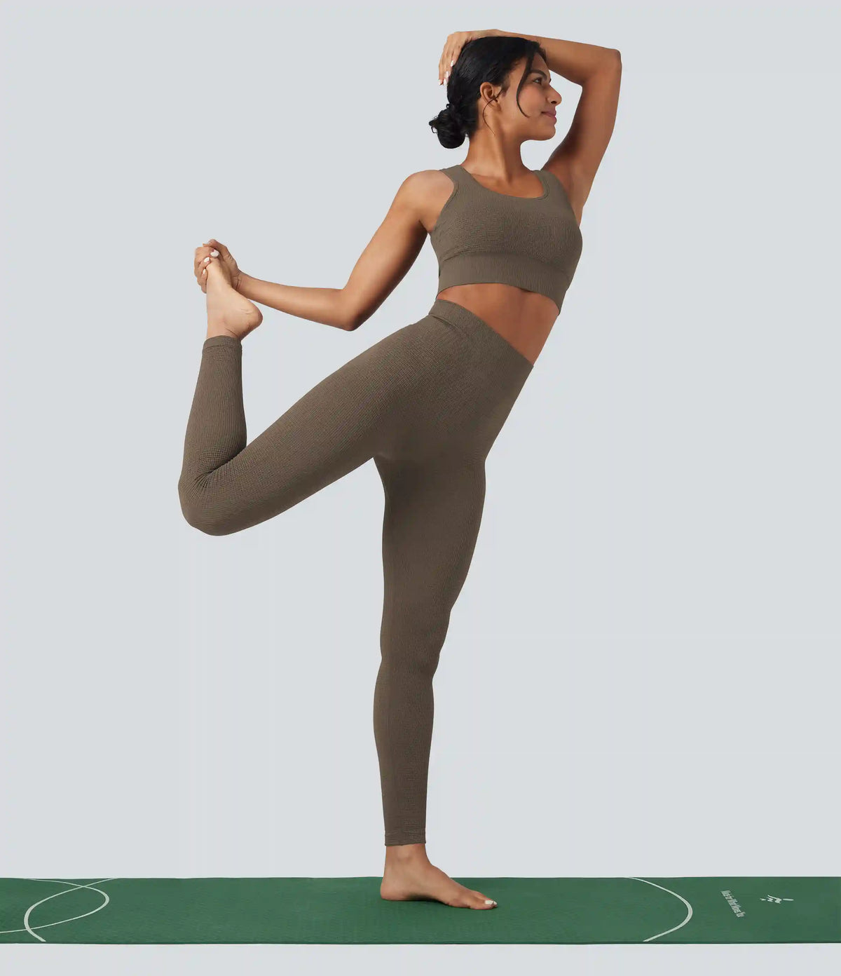 OneForm Seamless Flow Low Support U Neck Cropped Waffle Yoga Sports Bra