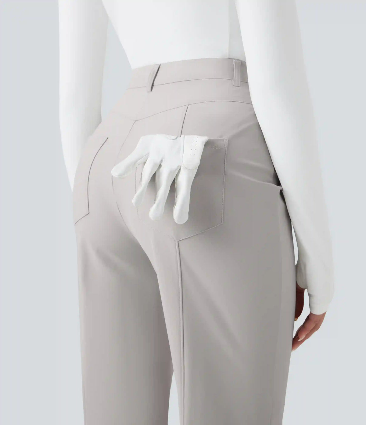 High Waisted Quick Dry Golf Bootcut Pants-Golf Tee Pocket-UPF40+