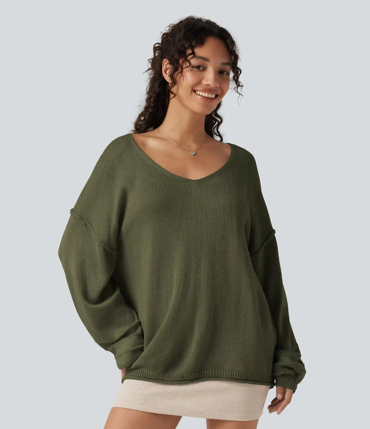 V Neck Long Sleeve Casual Sweater