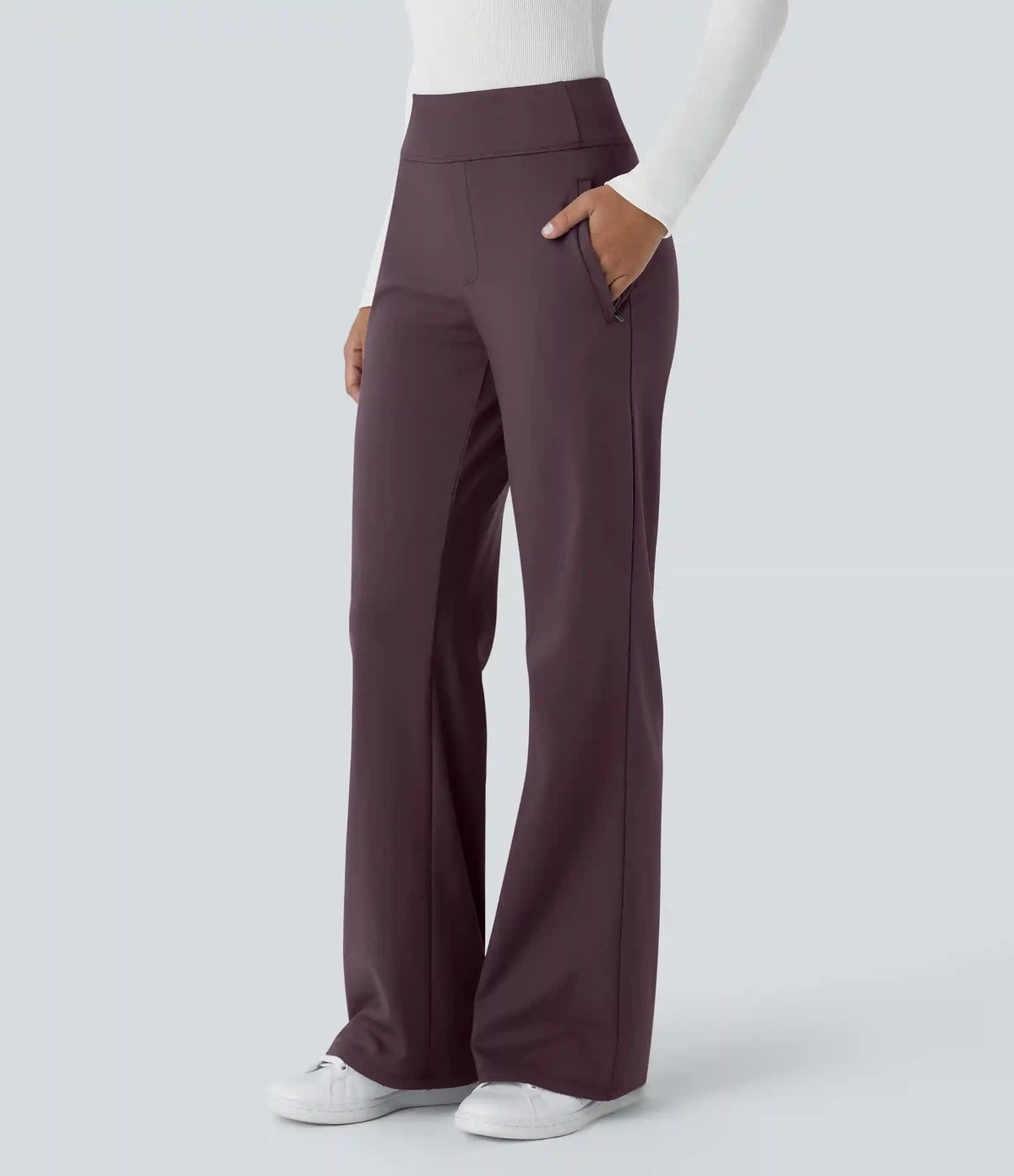 Halara Flex™ DayStretch Mid Rise Side Zipper Pocket Work Flare Pants