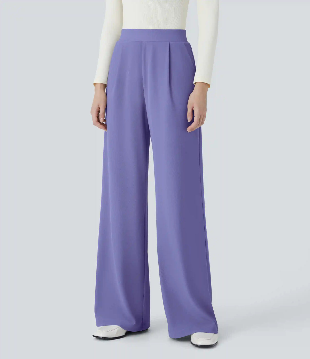 Halara Flex™ High Waisted Body Sculpt Waist-Slimming Pocket Wide Leg Micro Waffle Work Pants