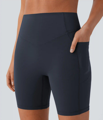 Halara UltraSculpt™ High Waisted Scrunch Butt Lifting Tummy Control Side Pocket Shaping Workout Biker Shorts 7''