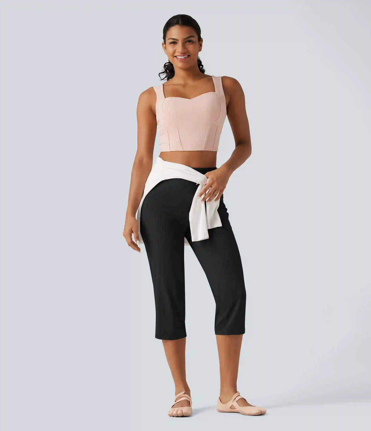 Halara UltraSculpt™ High Waisted Tummy Control Straight Leg Capri Yoga Pants with Pockets