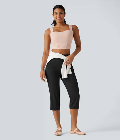 Halara UltraSculpt™ High Waisted Tummy Control Straight Leg Capri Yoga Pants with Pockets
