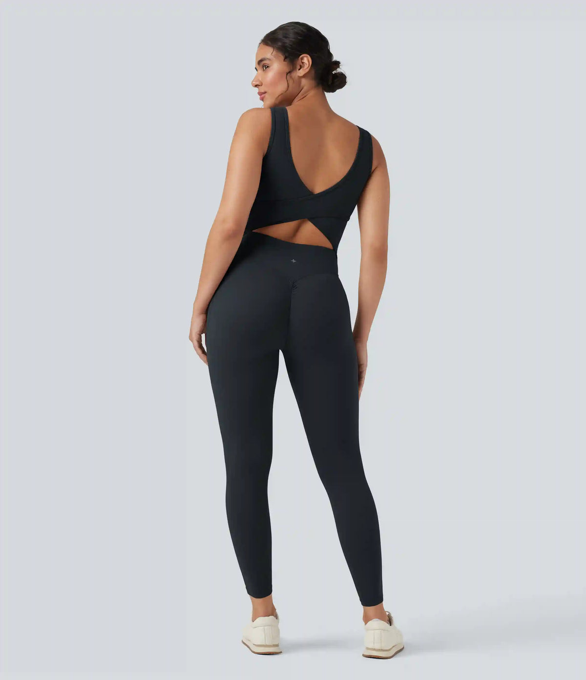 Halara UltraSculpt™ V Neck Tummy Control Butt Lifting Workout Jumpsuit with Pockets