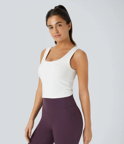 U Neck Crossover Barre Ballet Dance Tank Top A-D Cups