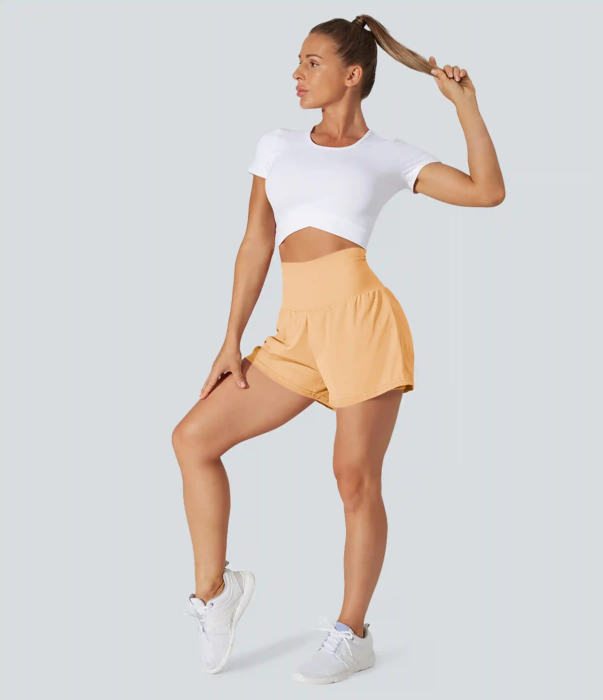 SoftlyZero™ Airy Super High Waisted 2-in-1 InstantCool Yoga Shorts with Pockets