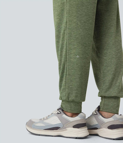 High Waisted Ruched Heathered Yoga Joggers with Pockets