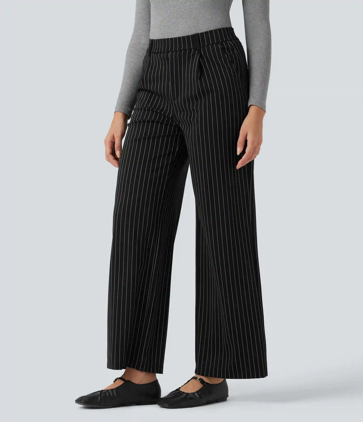 Halara Flex™ High Waisted Straight Leg InstantCool Stripe Work Pants with Pockets