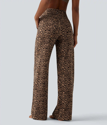 Halara UltraSculpt™ Leopard Print High Waisted Tummy Control Straight Leg Yoga Pants with Pockets